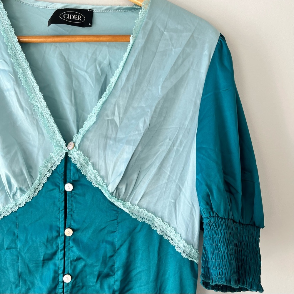 Cider Green and Blue Maxi Dress Size L - Picture 3 of 8